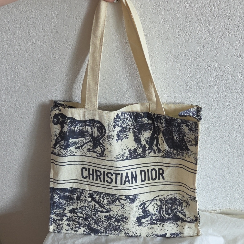 Christian Dior Canvas Tote Bag - Cream & Navy GWP